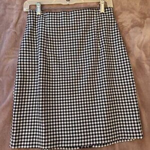 Vintage By Choice Black and White Checkered Gingham Pencil Skirt